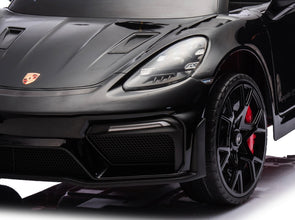Porsche Spyder RS Zwart – 12V Elektrische Kinderauto met Luxe Afwerking, mp3 speler & Afstandsbediening