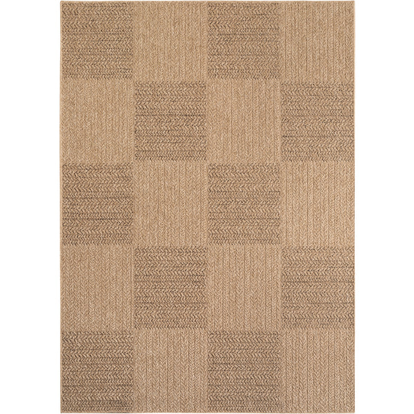 Vloerkleed TIMBER Beige – Blokpatroon design indoor & outdoor vloerkleed