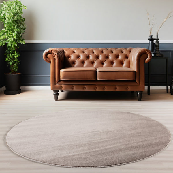 Vloerkleed SKY Beige Rond – Effen, Stijlvol & Praktisch