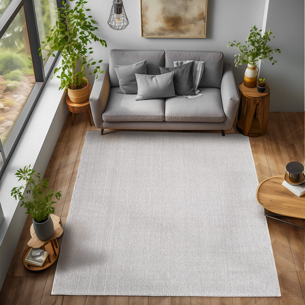 Vloerkleed LOOM Silver – Trendy Geweven & Effen Design