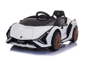 Lamborghini Sian Wit – Elektrische Kinderauto 12V met Vleugeldeuren, Luxe Afwerking, Mp3 speler & afstandsbediening