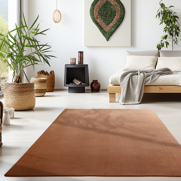 Vloerkleed SKY Brown – Effen, Modern & Praktisch