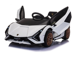 Lamborghini Sian Wit – Elektrische Kinderauto 12V met Vleugeldeuren, Luxe Afwerking, Mp3 speler & afstandsbediening