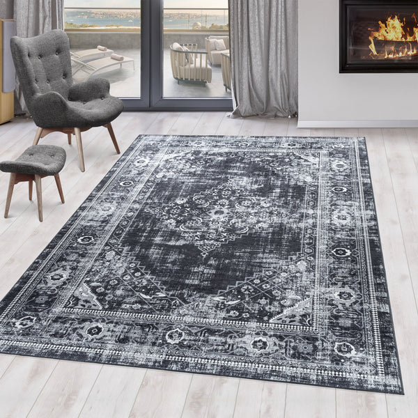 Wasbaar Vloerkleed FIESTA 4301 Black – Praktisch & Stijlvol