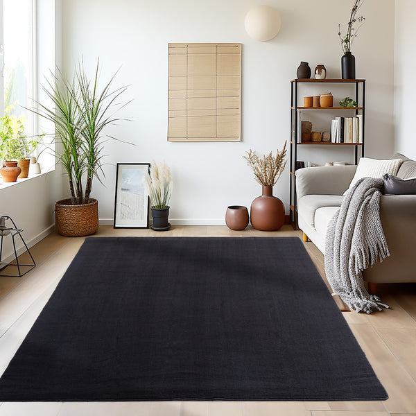 Vloerkleed SKY Black – Effen, Modern & Praktisch