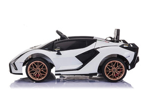 Lamborghini Sian Wit – Elektrische Kinderauto 12V met Vleugeldeuren, Luxe Afwerking, Mp3 speler & afstandsbediening