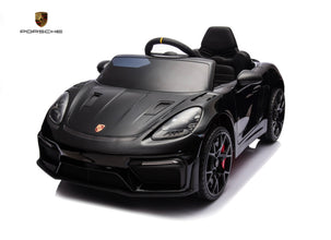Porsche Spyder RS Zwart – 12V Elektrische Kinderauto met Luxe Afwerking, mp3 speler & Afstandsbediening