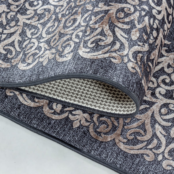 Wasbaar Vloerkleed FIESTA 4303 Black – Dun, Stijlvol & Praktisch