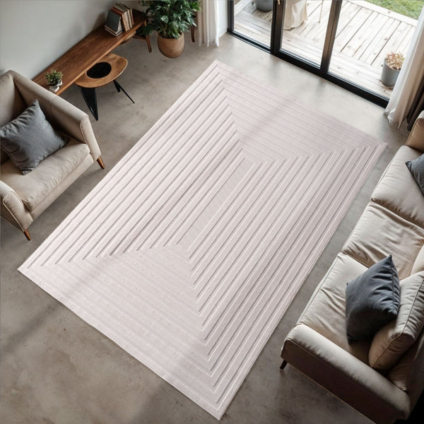 Vloerkleed DOHA 1653 – Cream, Modern Design, Anti-Slip