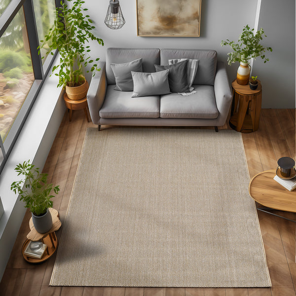Vloerkleed LOOM Beige – Trendy Geweven & Effen Design