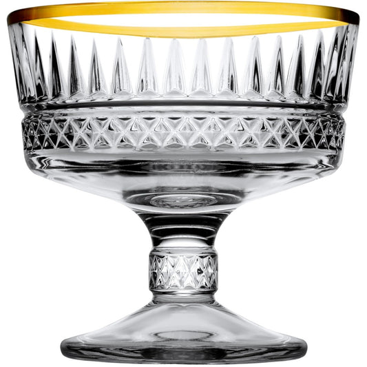 Pasabahce Elysia Golden Touch – Luxe dessert/ijscoupes op voet – 2-delig met gouden rand