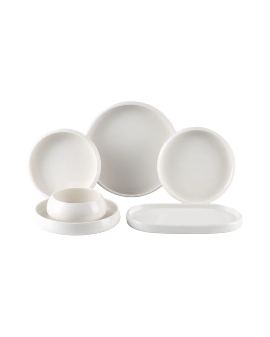 Trendy Cosmo Chubby serviesset wit porselein – 26 delig