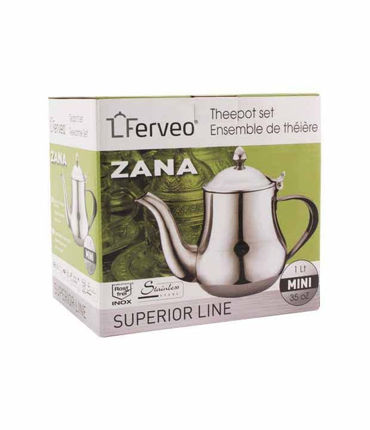 Ferveo Zana Marokkaanse Theepot – 1,0 liter – RVS – Geschikt voor inductie