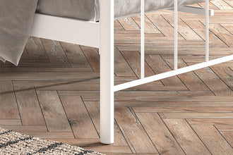 Tweepersoonsbed Sacha 140x200 – Wit Metalen Bedframe Inclusief Lattenbodem