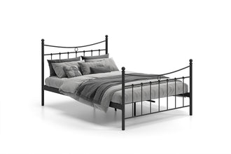 Tweepersoonsbed Sacha 140x200 – Zwart Metalen Bedframe Inclusief Lattenbodem