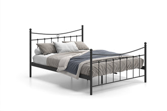 Tweepersoonsbed Sacha 160x200 – Zwart Metalen Bedframe Inclusief Lattenbodem