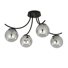 Plafondlamp BOSTON – 4 Bollen Zwart/Grijs