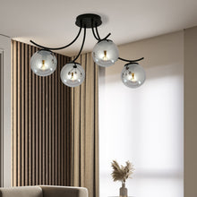 Plafondlamp BOSTON – 4 Bollen Zwart/Grijs