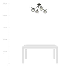 Plafondlamp BOSTON – 4 Bollen Zwart/Grijs