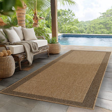 Vloerkleed TIMBER Beige – Indoor & outdoor vloerkleed met kader design