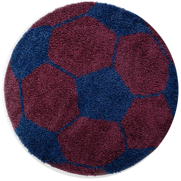 Vloerkleed FUN NAVY Shaggy Rond – Zacht, Modern & Kindvriendelijk – detailfoto 2