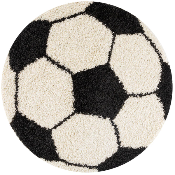 Vloerkleed FUN BLACK Shaggy Rond – Zacht, Modern & Kindvriendelijk – detailfoto 2