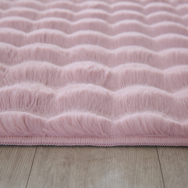 3D Fluffy Vloerkleed AMBIANCE Rose – Super Zacht – detailfoto 2
