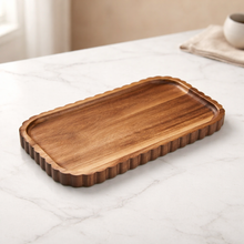 Acaciahouten serveerschaal 34x20 cm - houten tapas serveerplank - Acora collectie