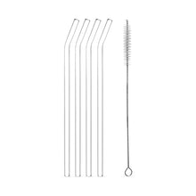 Glazen rietjes set – 4 herbruikbare rietjes + schoonmaakborstel – Eco vriendelijk & transparant