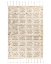 Handgemaakt wollen vloerkleed in Boho-stijl (Crème/Khaki, 160 × 230 cm)