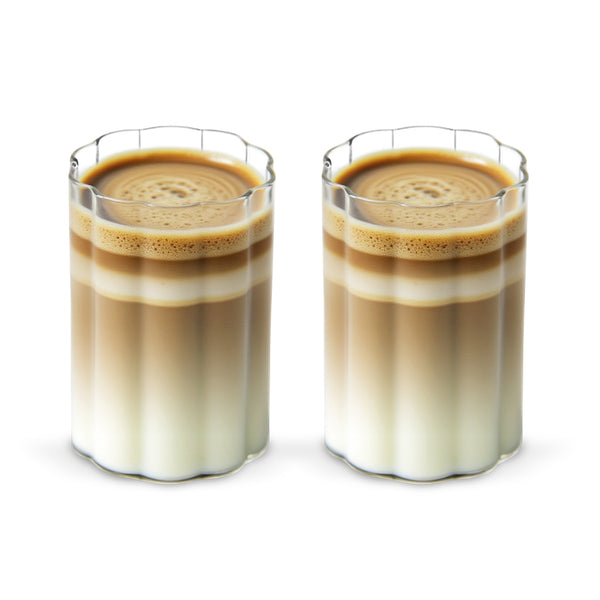 Trendy Linea glazen – 2 stuks – 320 ml borosilicaatglas – Design drinkglazen