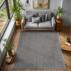 Geweven vloerkleed Loom Dark Grey – effen donkergrijs design woonkamer