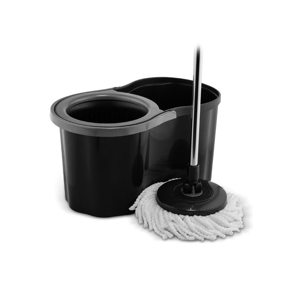 Reinigingsmop Set met 360° Draaibare Kop – Zwart/Grijs, 16L Emmer – detailfoto 2
