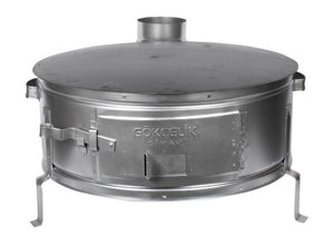 Traditionele Sac Oven – 60 cm – Houtskool & Hout – Afneembare Bakplaat + 50 cm Pijp