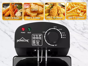 HOMELUX Elektrische Friteuse 3L – 2000W RVS Frituurpan met Temperatuurregelaar