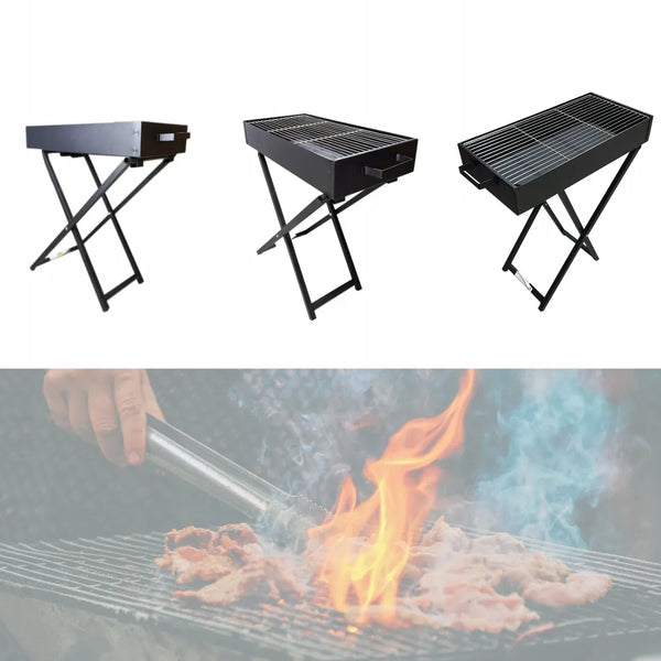 Opklapbare Houtskool BBQ RVS – Verstelbaar | 30 x 60 cm Grill – detailfoto 2