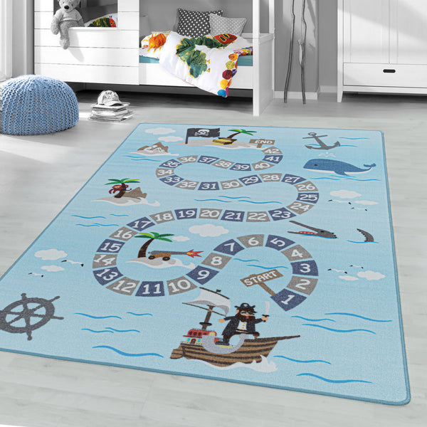 Vloerkleden Kinderen PLAY 2908 BLUE – Speels en Veilig