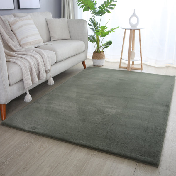 Vloerkleed FLUFFY Groengrijs - Ultiem zacht en comfortabel