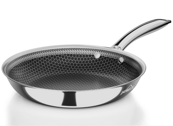Premium Tri-Ply RVS Koekenpan 24 cm – Non-Stick Honeycomb Coating, Krasvrij, Vaatwasserbestendig en Geschikt voor Inductie