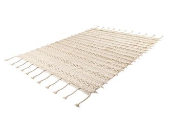 Handgemaakt wollen vloerkleed in Boho-stijl (Natural, 120 × 180 cm)