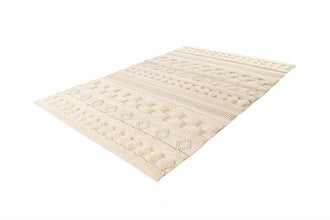 Handgemaakt wollen vloerkleed in Boho-stijl (Natural, 80 × 150 cm)