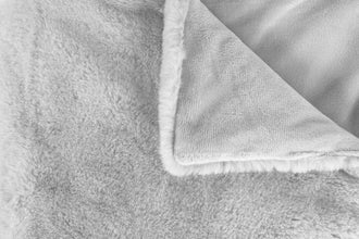 Fluffy Dekenset 2-delig – Grijs – Super Zacht & Comfortabel