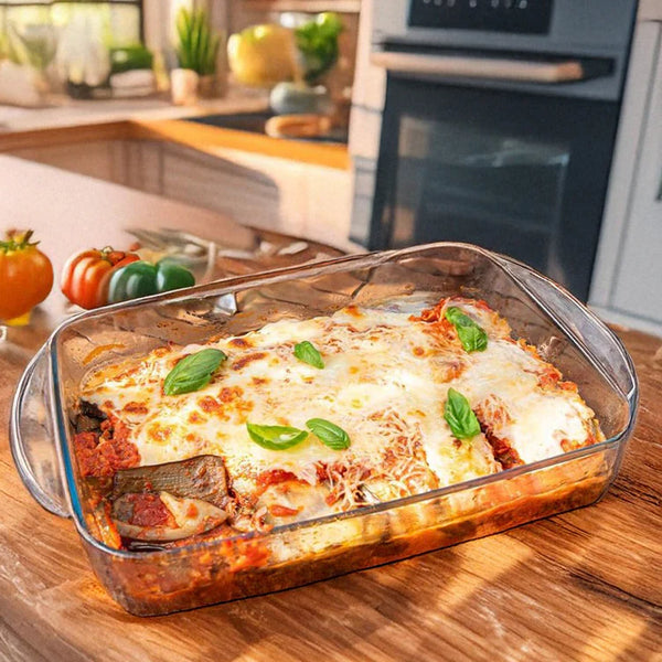 KM Glazen Ovenschaal – Rechthoekig | 2,2 Liter – detailfoto 2