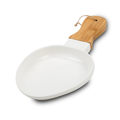 NAVA Serveerplank – Porselein met Bamboe Handvat