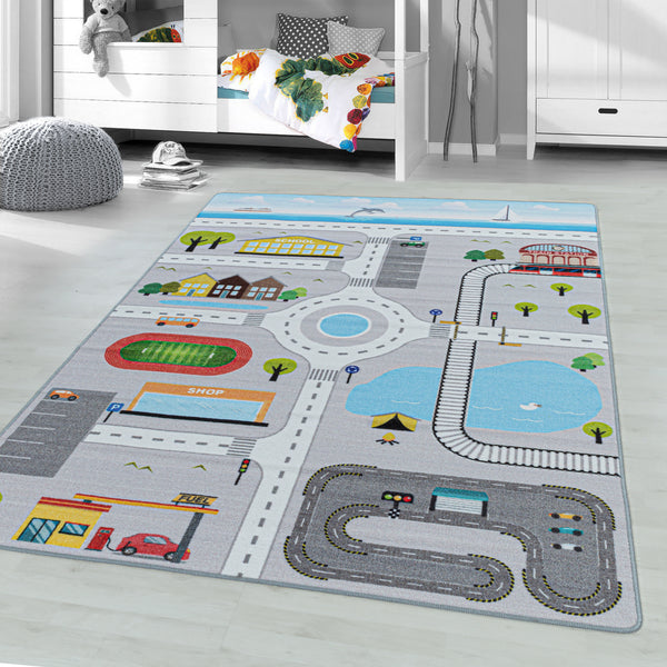 Vloerkleden Kinderen PLAY 2902 GREY – Speels en Veilig