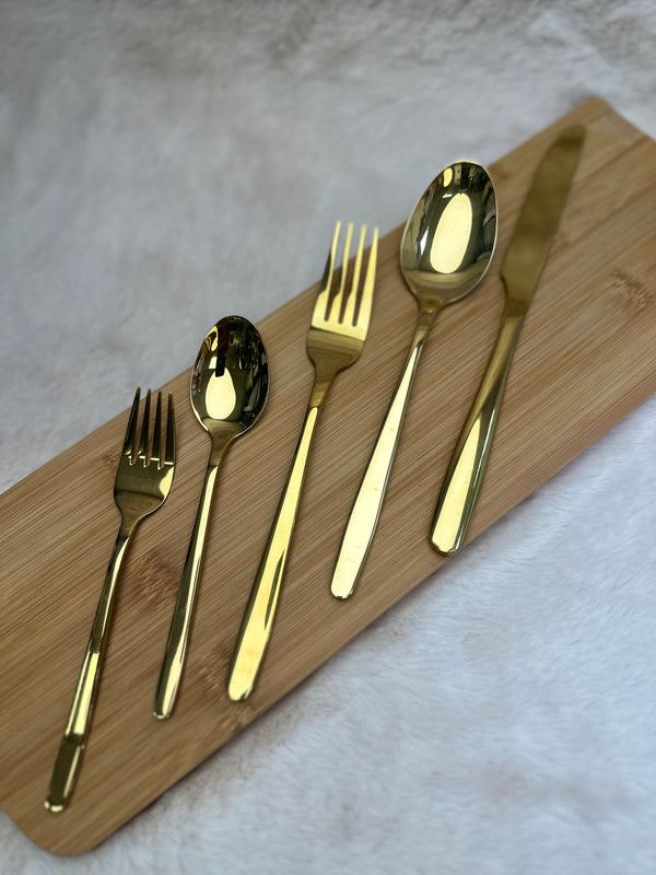 Luxe gouden bestek van roestvrij staal – 6-delig glanzend