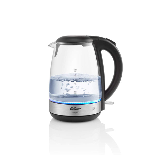 Arzum Glassy Glazen Waterkoker – 1,7L met blauwe LED verlichting