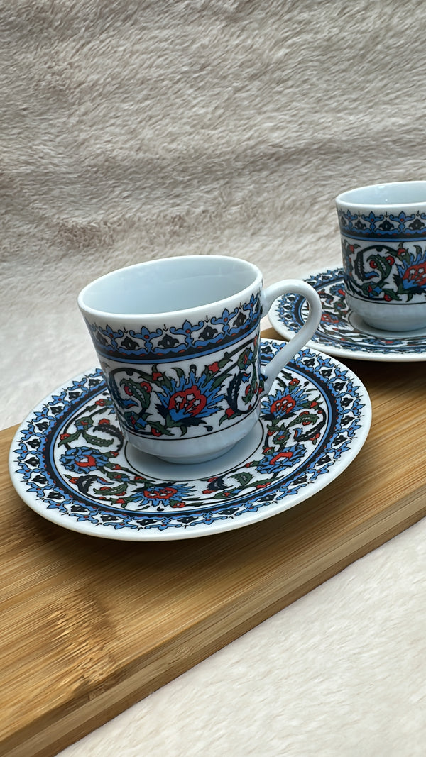 Turkse koffie set 12-delig – Traditioneel motief – 70 ml