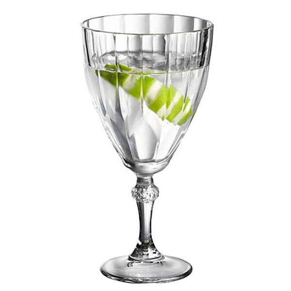 Diamond Drinkglazen op Poot – Luxe Wijnglazen & Frisdrankglazen – Set van 12 – 245 ml – 18 cm Hoog