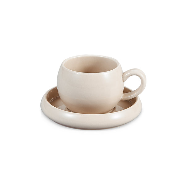 Trendy Cosmo Chubby espressoset beige/taupe – 12-delig – 6 persoons – 120 ml – detailfoto 2